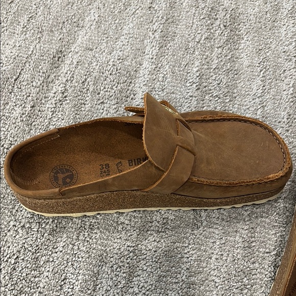 Birkenstock Cognac Buckley Oiled Leather Women's Moccasin Style Clogs - Picture 4 of 11